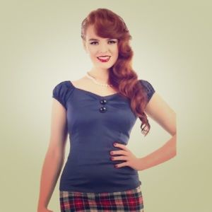 Pinup baby blue shirt